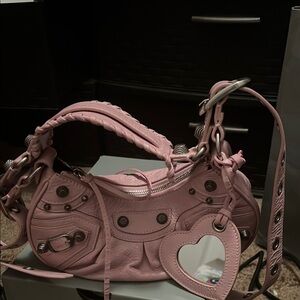 Pink Handbag with Heart Charm